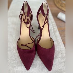 Cato Red Wine Ankle tie Heels- 7M